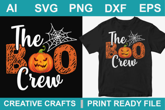 Halloween T-Shirt Design Boo Crew Graphics for Print Templates