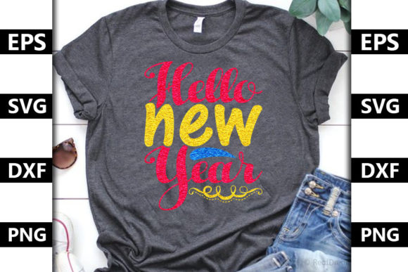 Happy New Year Quote SVG Design for T-Shirt Graphics