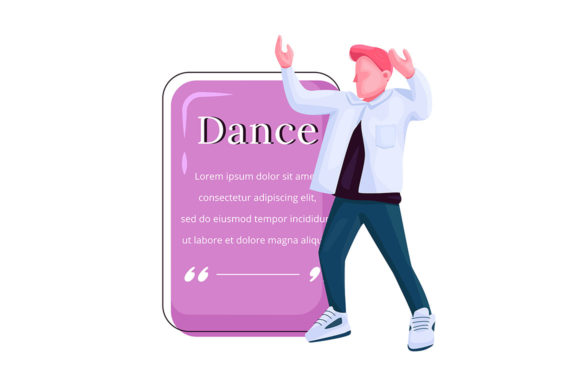 Male Stylish Dancer Flat Color Vector for Graphic Templates