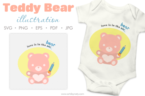 Teddy Bear Cute Love Quote SVG Clipart for Branding