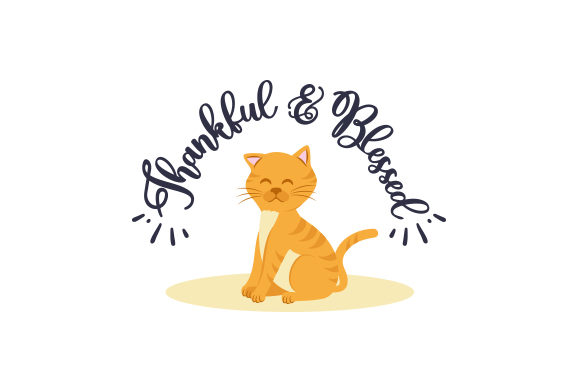 Thankful Blessed Cat Crafts for Thanksgiving Design